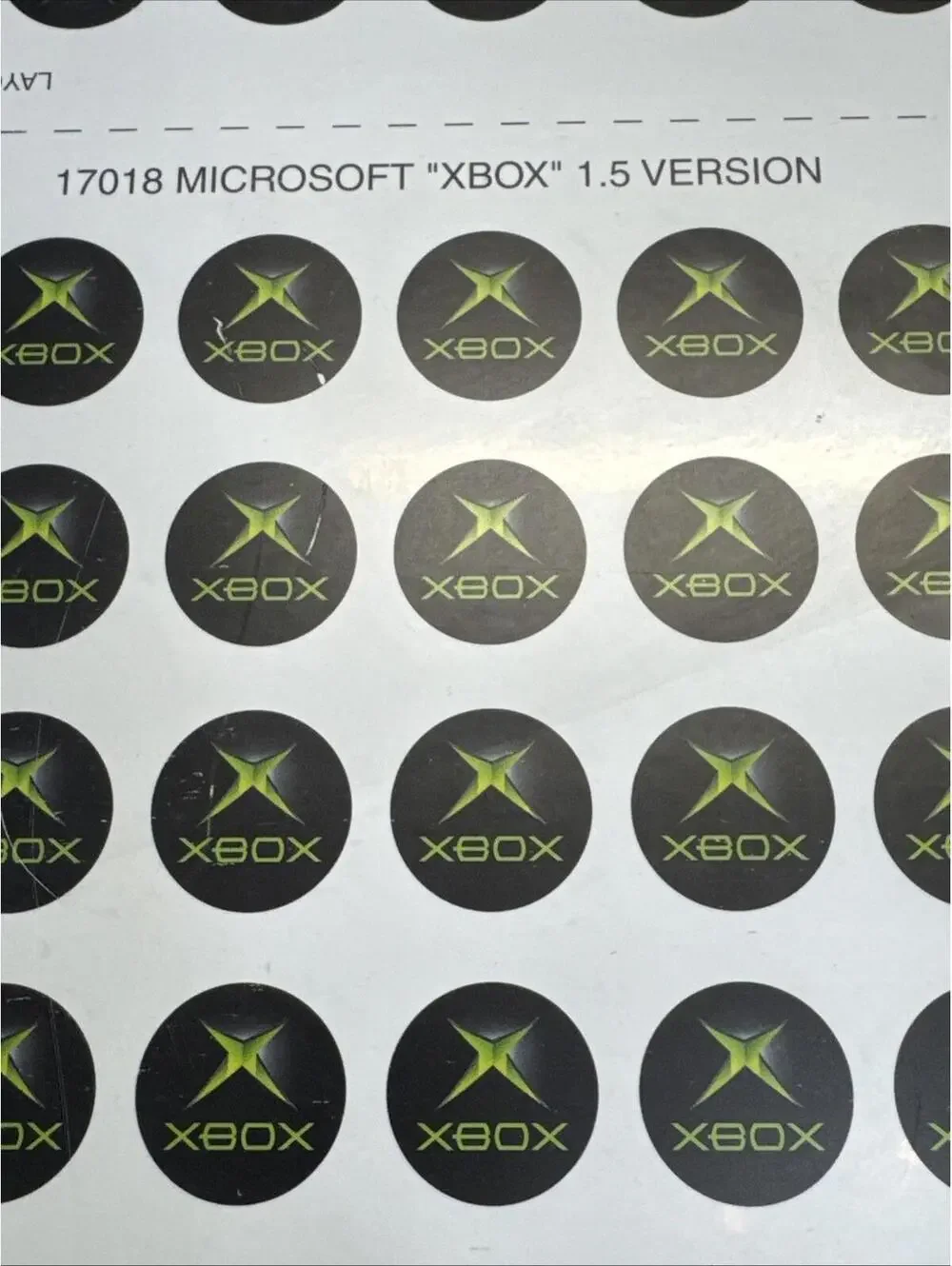 2002 Microsoft XBOX Sheet Of 264 Controller 1” Original Decals 1.5 Version 17018